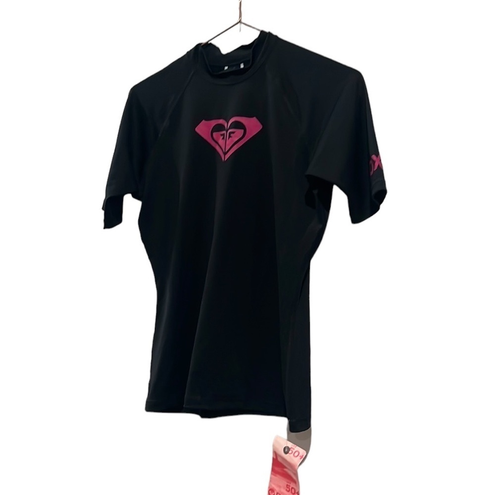 Roxy black & pink shorts sleeve Rashguard.   Size 12